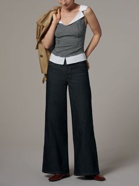 Pilcro Robbie High Rise Flared Fray Jeans